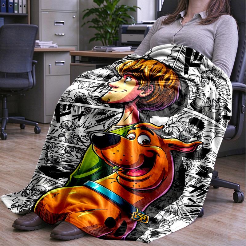 Scooby Doo Cartoon Print blanket Flannel Blanket Soft Cozy Plush Throw for Sofa Bed Lightweight Home Decoration