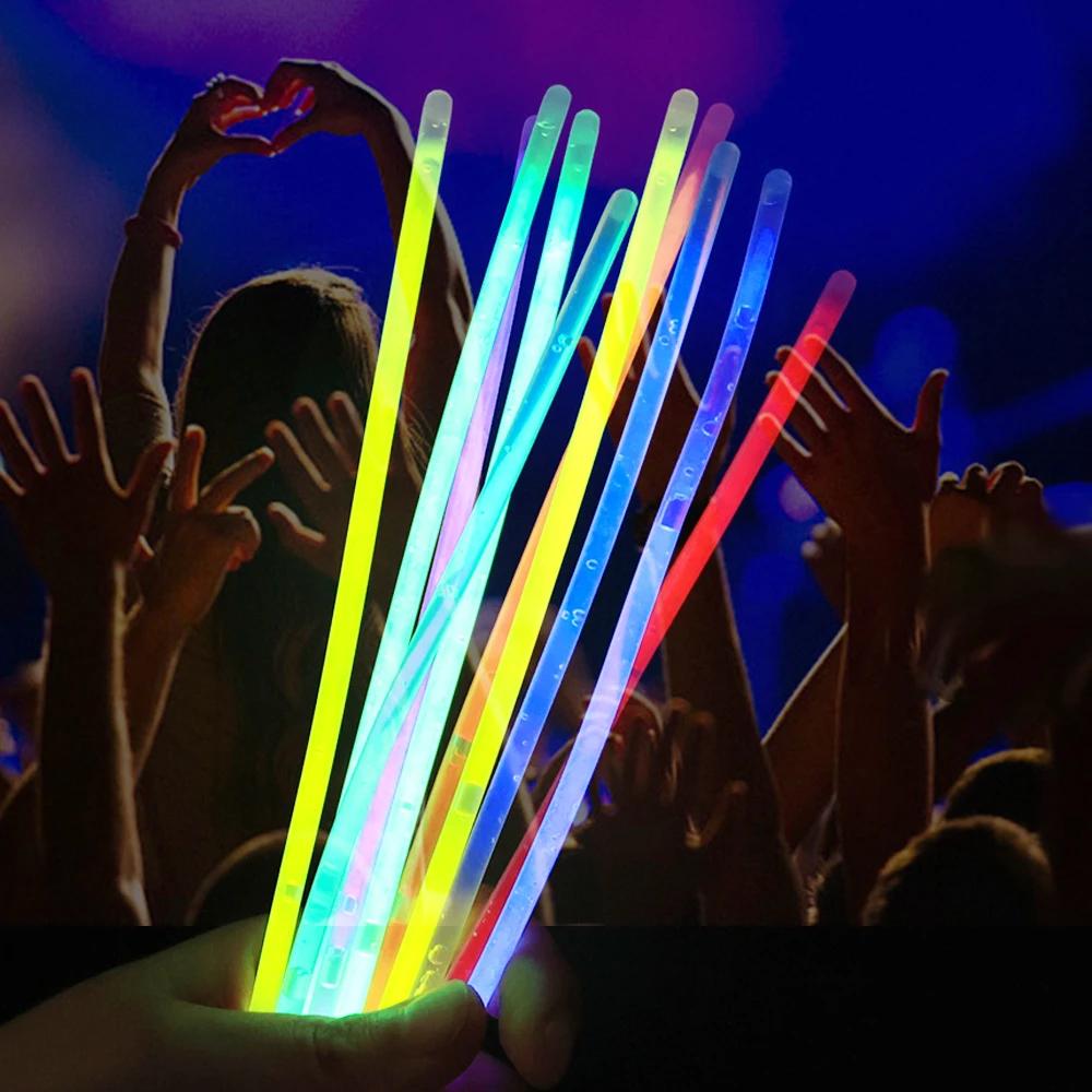 Multicolor Fluorescence Sticks Party Glowing Stick Bright Colorful Light Bright Bendable Glow Bracelet Party Supplies Wholesale
