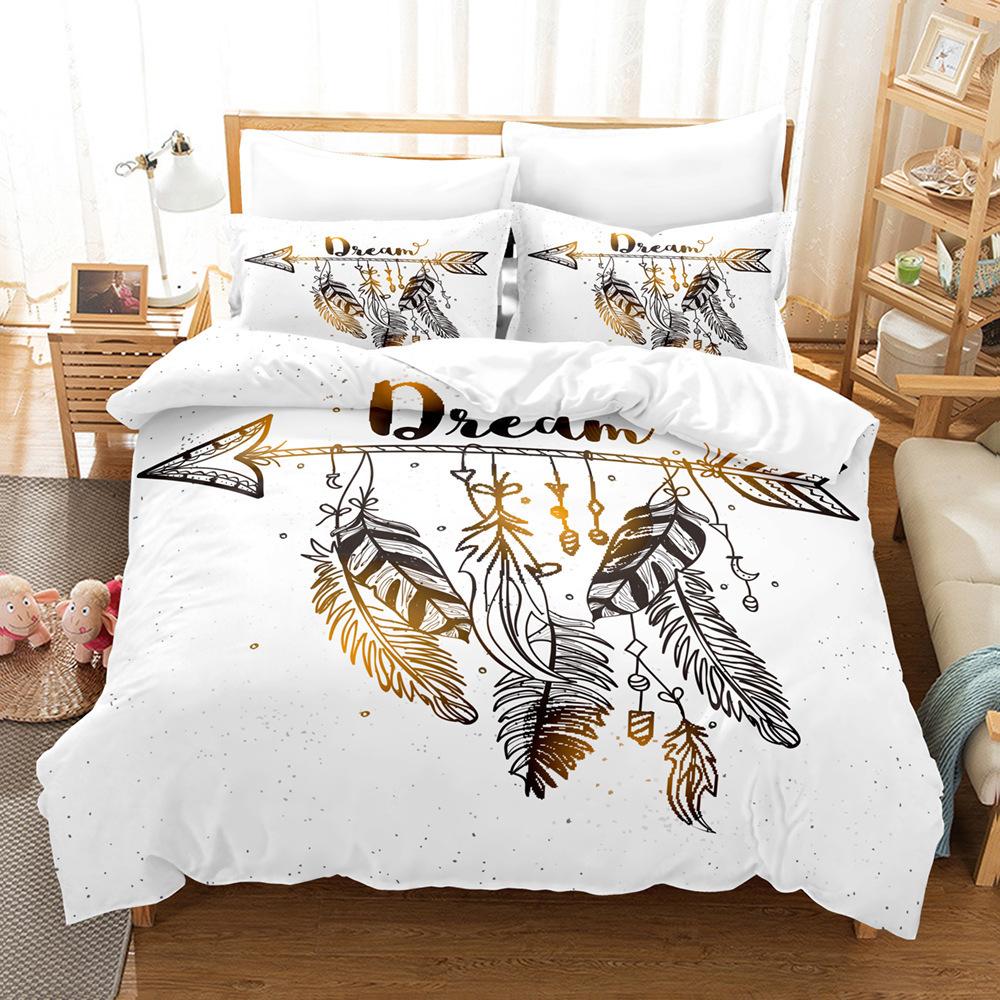 Dream Catcher Feather Wind Chimes, Export Production Student Dormitory Three-Piece Quilt Cover Sheet