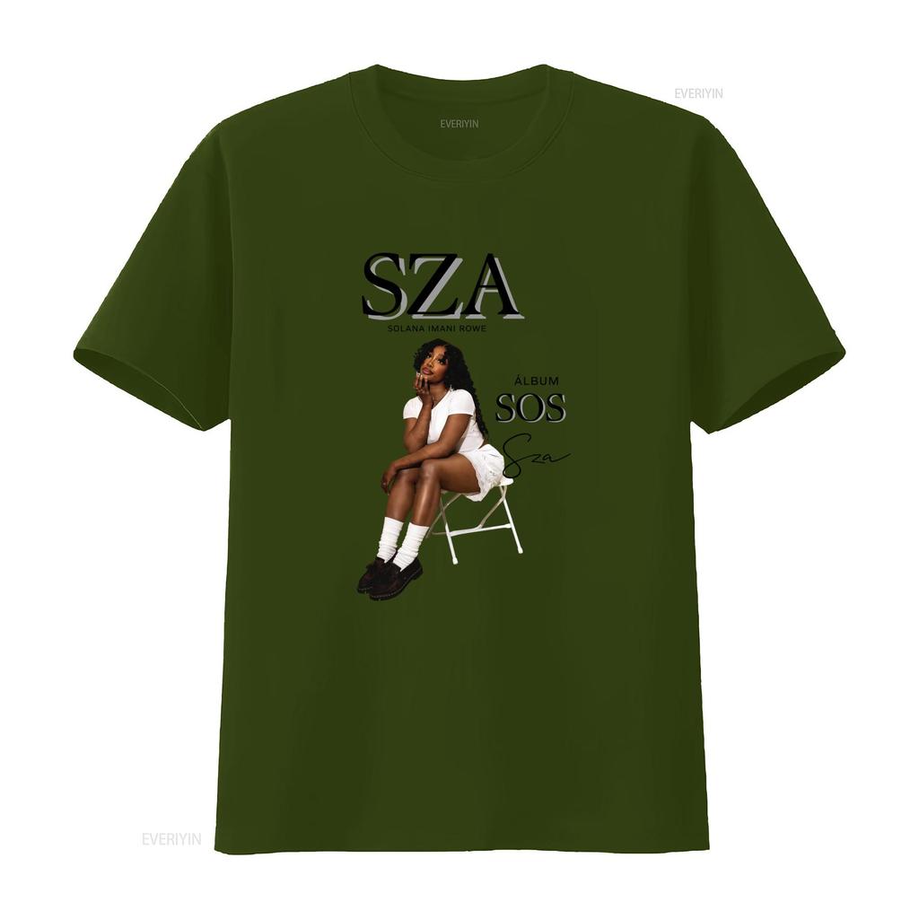 Vintage Streetwear R B Singer Sza Sos Album Print Casual T Shirt Vintage Washed Graphic Streetwear Comfortable Homme Soft