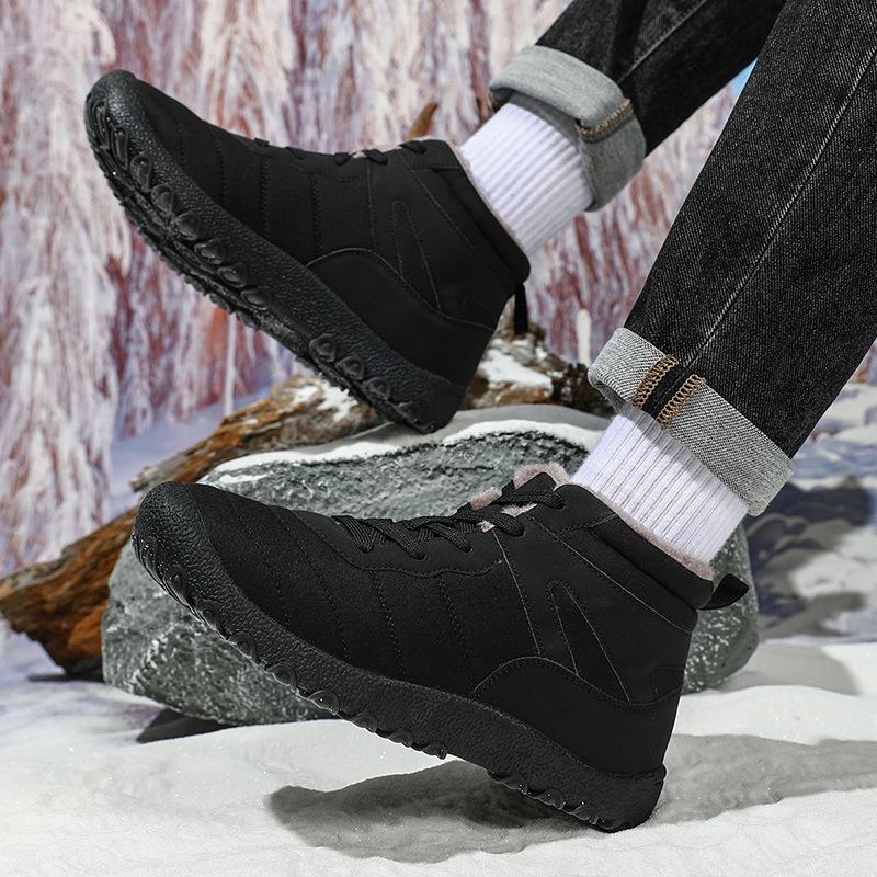 2025 Autumn and Winter Large Size 48 Waterproof Cotton Shoes Men's Velvet Thickened Mountaineering Cotton Boots Dad Snow Boots