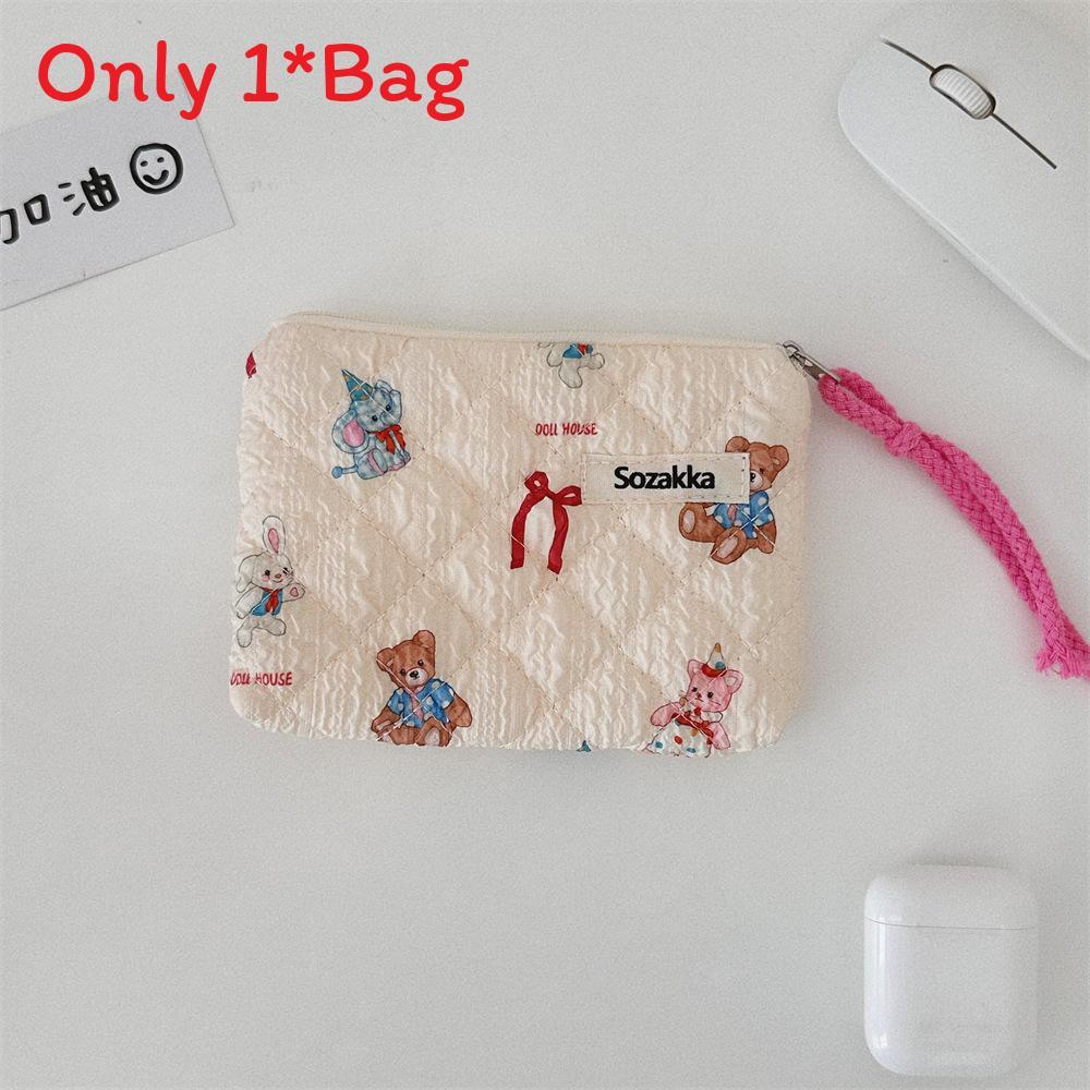 Cute Floral Cotton Wallet With Zip Pouch For Daily Use And Travel Storage For Girls