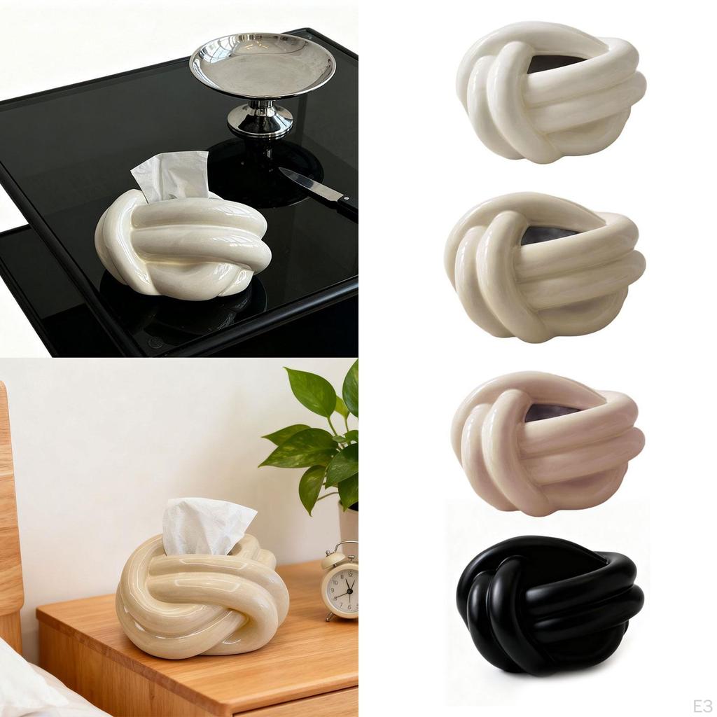 Tissue Box Cover Ceramic Convenient Home Decor Facial Paper Holder for Vanity Dresser