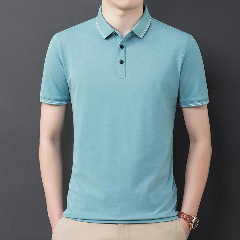 Мужская летняя новая мужская рубашка-поло с короткими рукавами в Корейском стиле — фото 6
