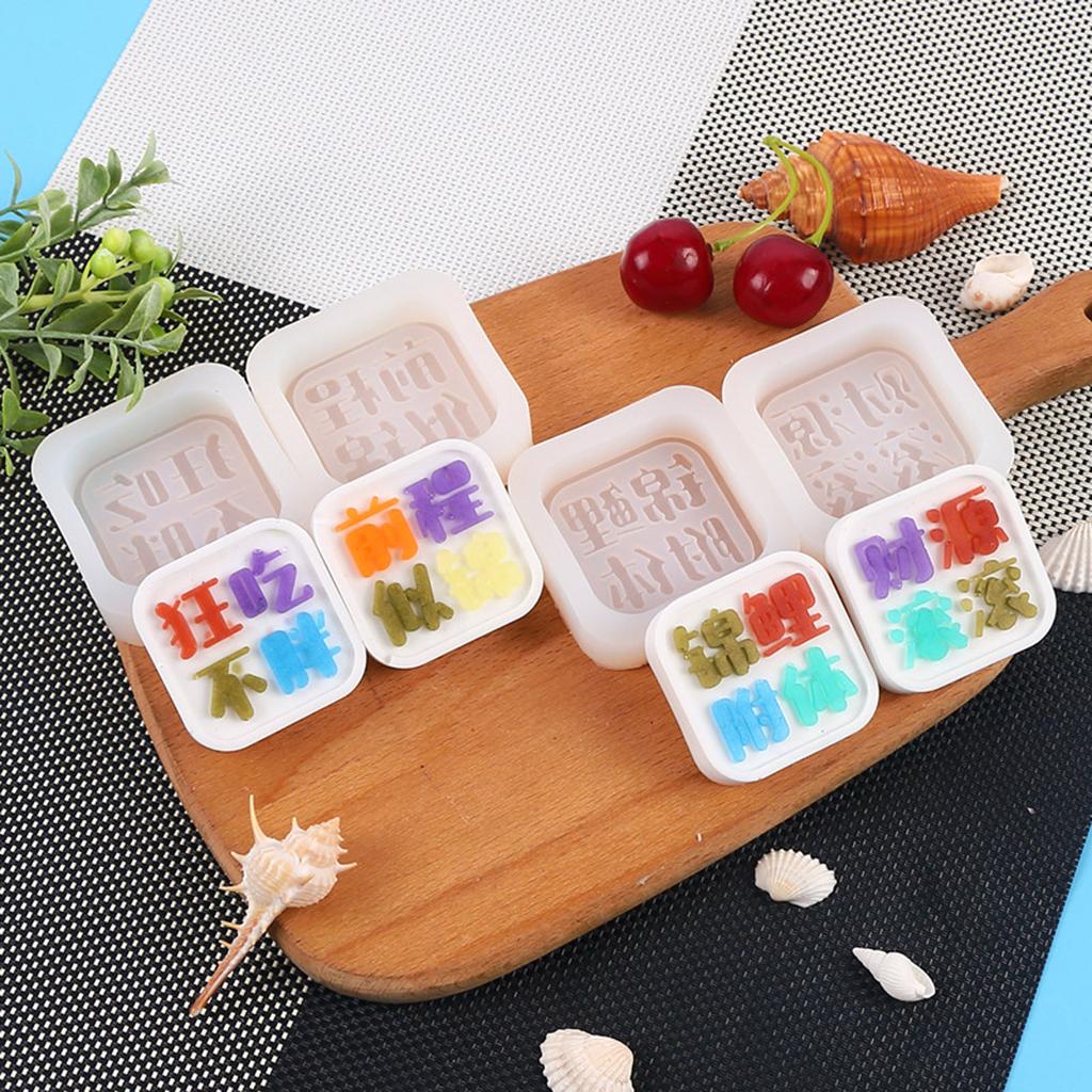 Chocolate Moulds Fondant Molds Chinese Character Plate Shaped Silicone Material Baking Moulds DIY Cake Decorating Tools