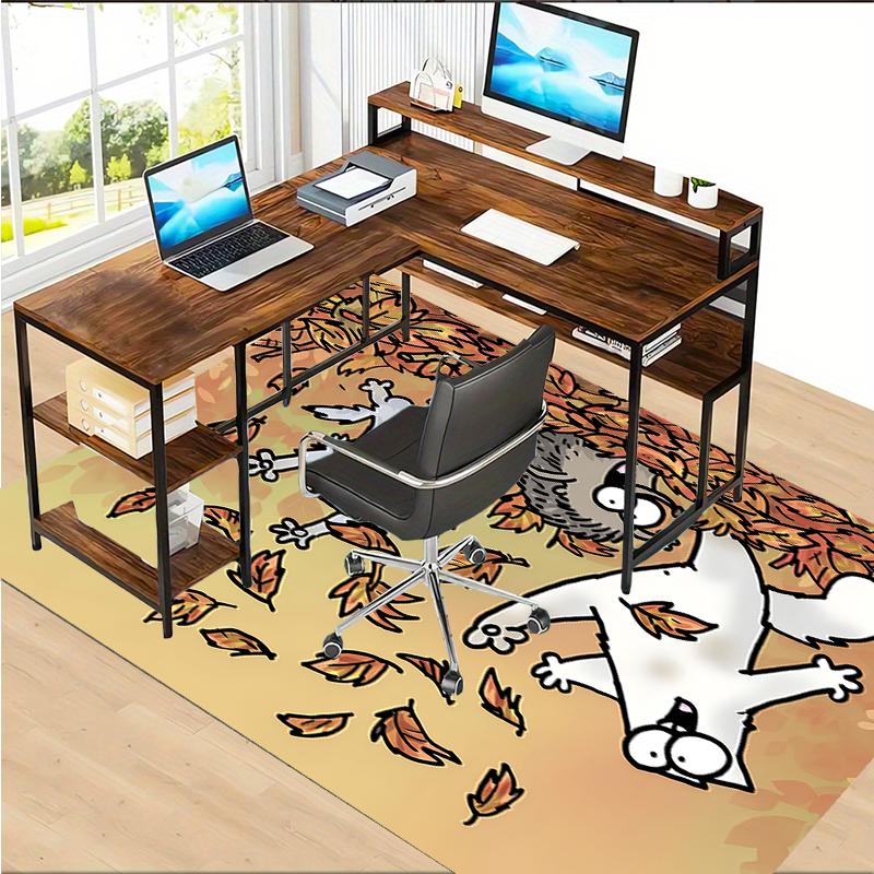 Simon's cat Polyester Carpet, Soft Indoor Mat for Office Chair, Living Room, Computer Desk - Decorative Home Office Rug Design