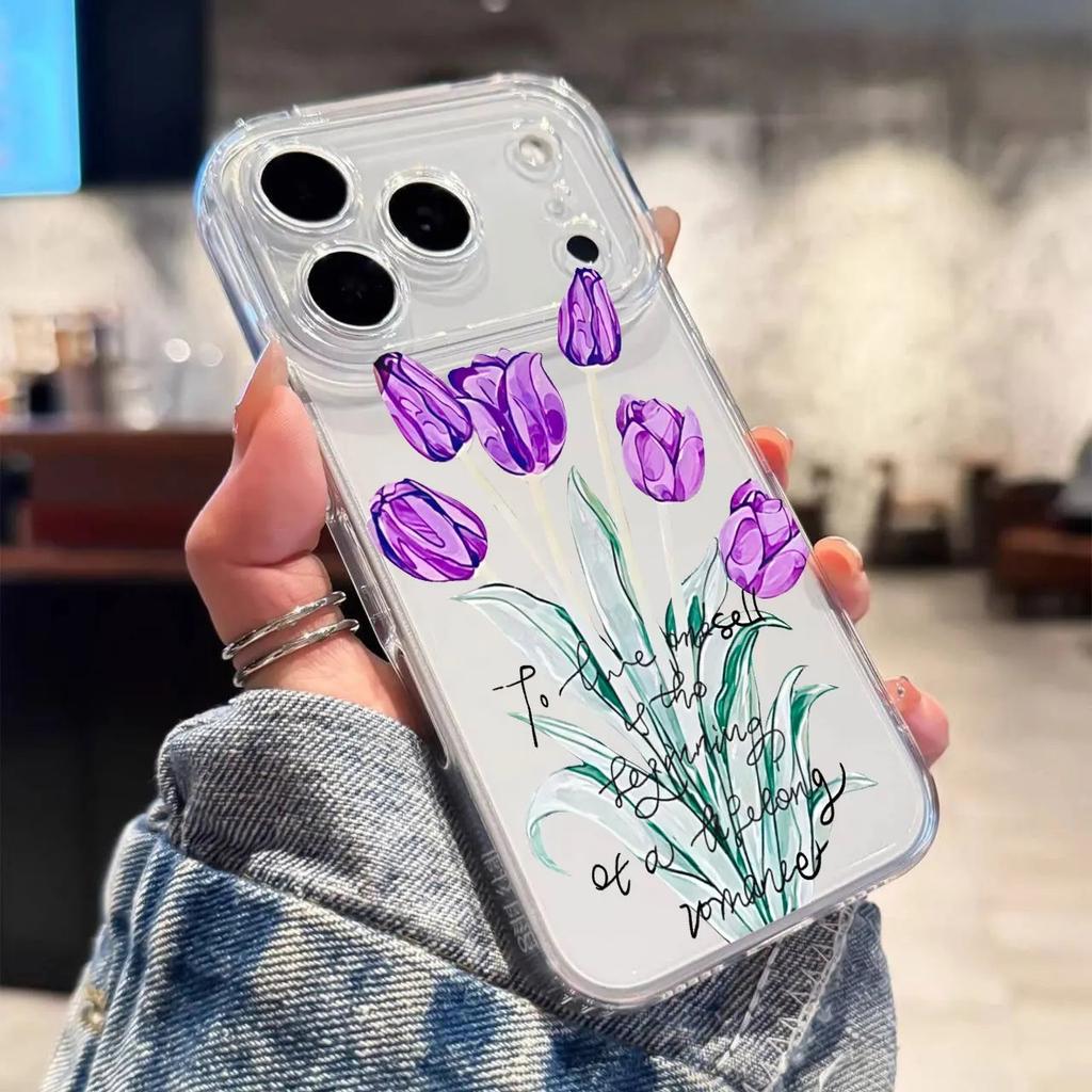 Tulip Rose Floral Phone Case For Xiaomi Redmi Note 15 15C 14 13 12 12S 12C 11 10 10C 13C 10s A2 A3 Pro Plus 4G 5G Soft TPU Cover
