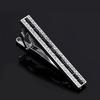 Zinc Zinc Alloy Cuff Links Shiny Sleeve Button Fashion Strip Zircon Tie Clip  Men's Suit Accessory