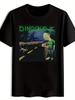Dinosaur Jr. Retro Rock Band Graphic T-shirt - Black Casual Summer Tee with Vintage Dinosaur & Boy Design