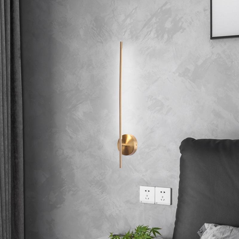 Nordic All-Copper Modern Wall Light for Vanity, Bedside, Living Room, or Aisle.
