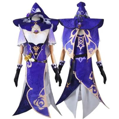 Lisa Minci Anime Game Genshin Impact Cosplay Costume Clothes Uniform Wig Shoes Cosplay Librarian Mondstadt Knights of Favonius