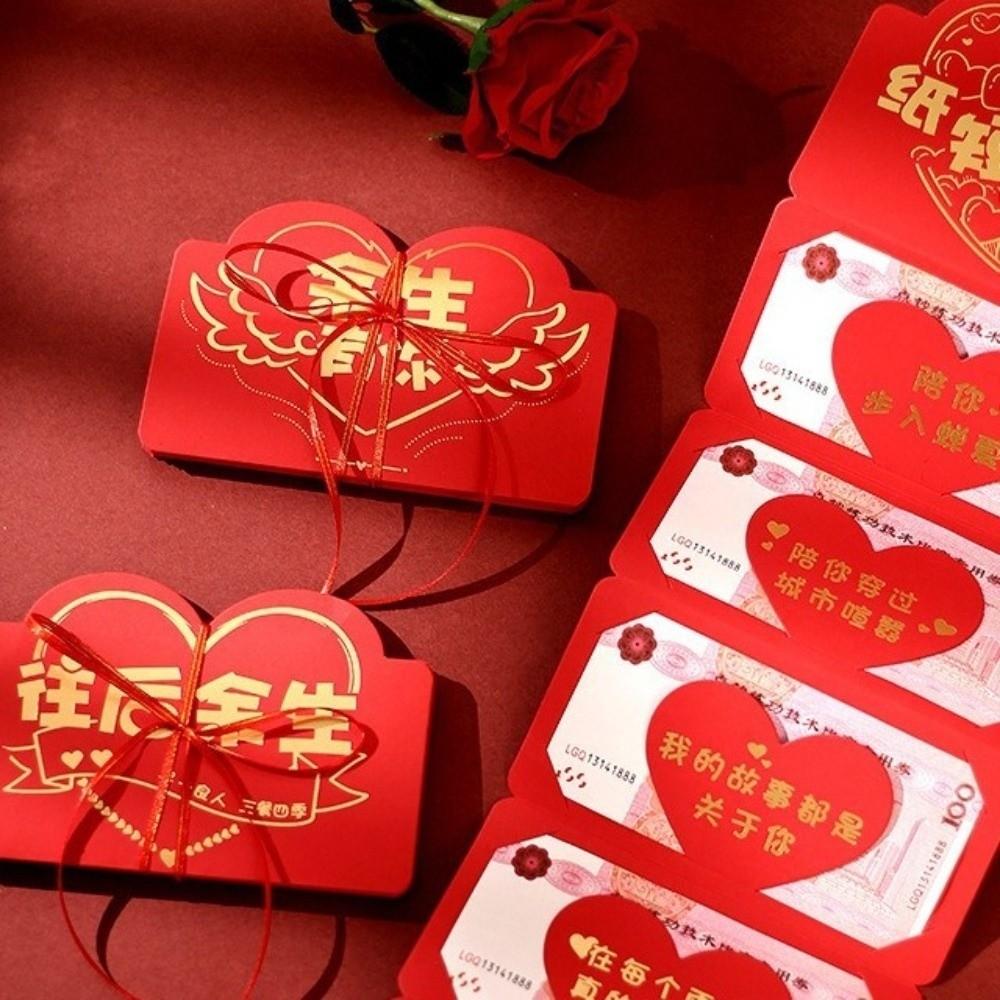 Folding Valentine's Day Cash Holder Best Wishes Lucky Money Envelope  New Year Gift