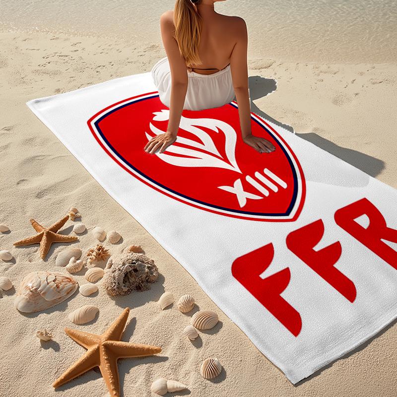 Ultra-Soft Beach Towel with France Rugby Theme,Ideal for Pool - Camping, Diving - Perfect Travel Essential, Vibrant Beach Towel.