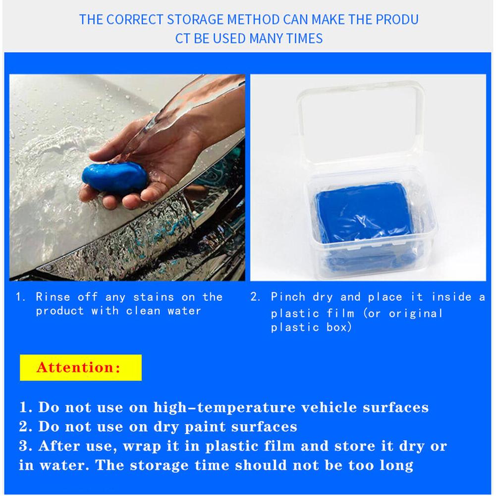5Pcs Blue Car Wash Cleaner Rubber Sludge Mud Auto Remove Magic Cleaning Mud Car Cleaning Clay Bar Auto Detailing Cleaner Tool
