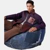Giacca di jeans a maniche lunghe Levis Skate Series con toppa di velluto a forma di pipistrello sul colletto, vestibilità ampia, giacche da uomo, viola A5732-0002