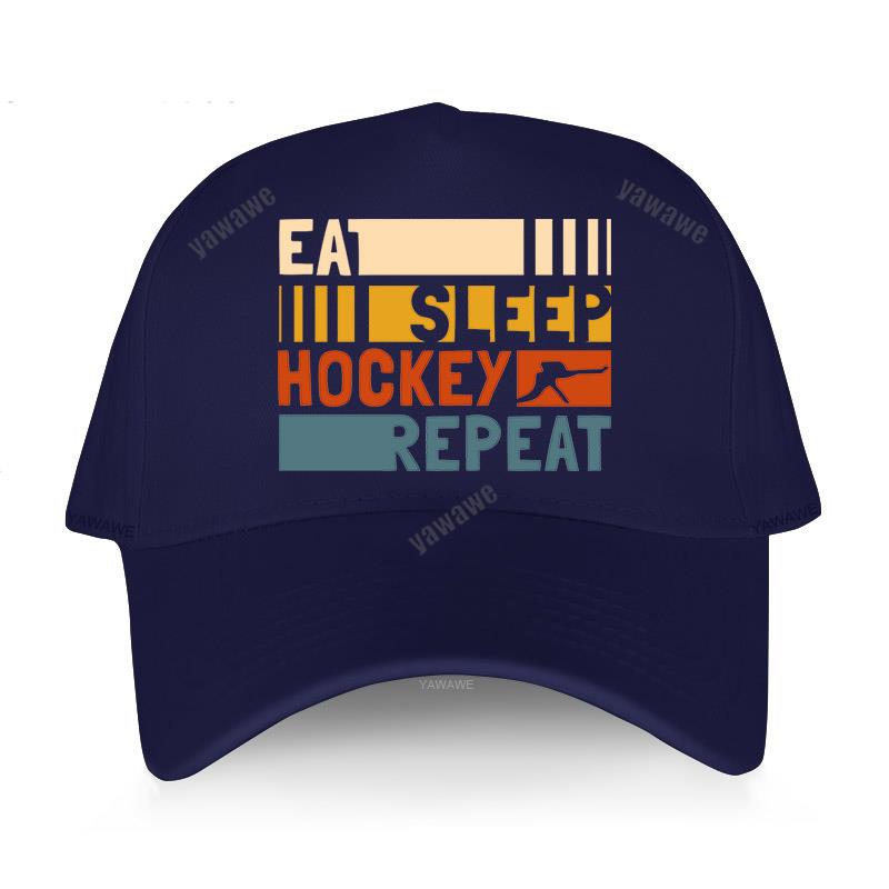 Brand Luxury Cap Fashion Cotton Sun Hatvisor Unisex Eat Sleep Hockey Repeat New Adjustable Hat Simple Style Men Baseball Caps