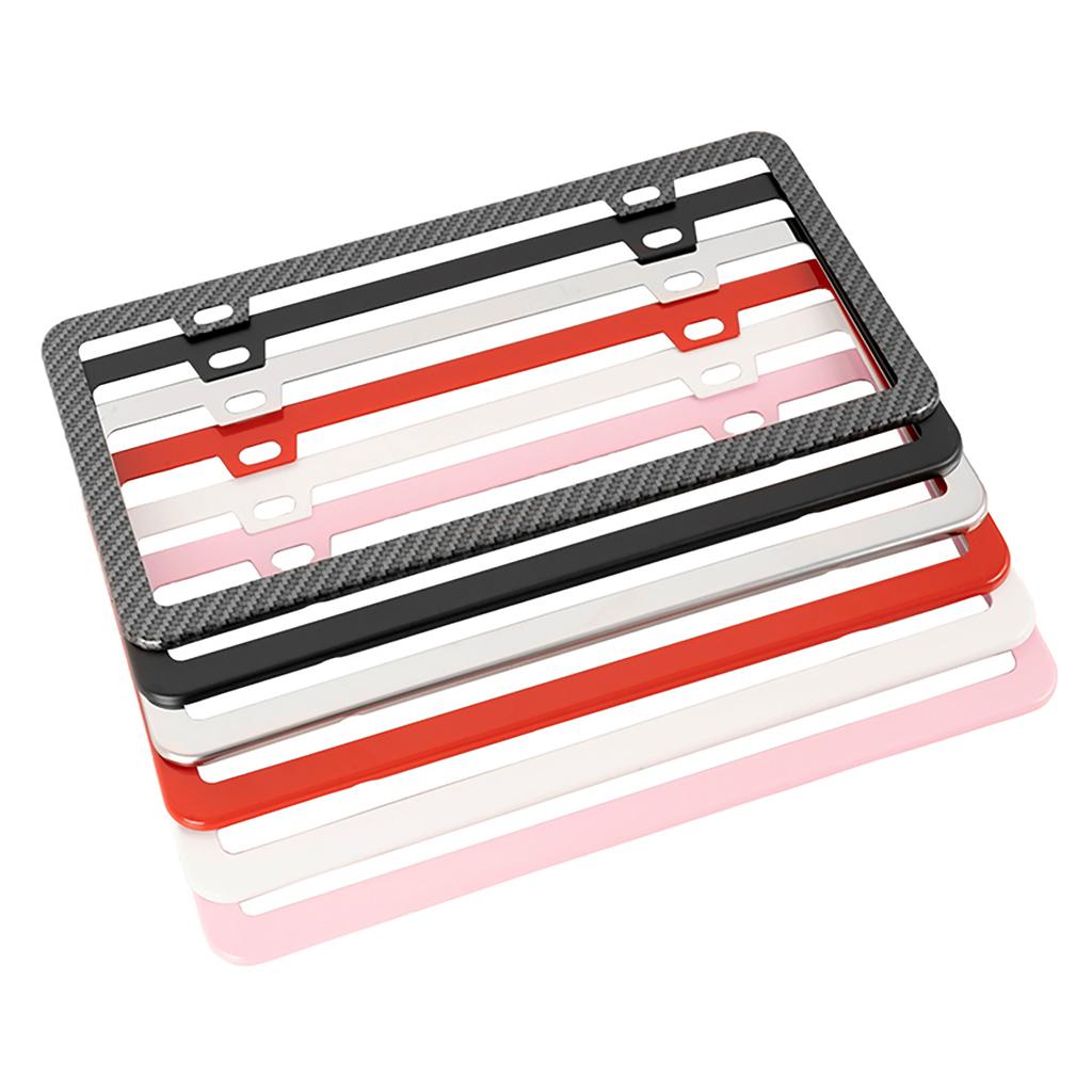 2pcs Car Parts Stainless Steel USA Flag License Plate Frame Cover For USA Standard Car License Plate Holder