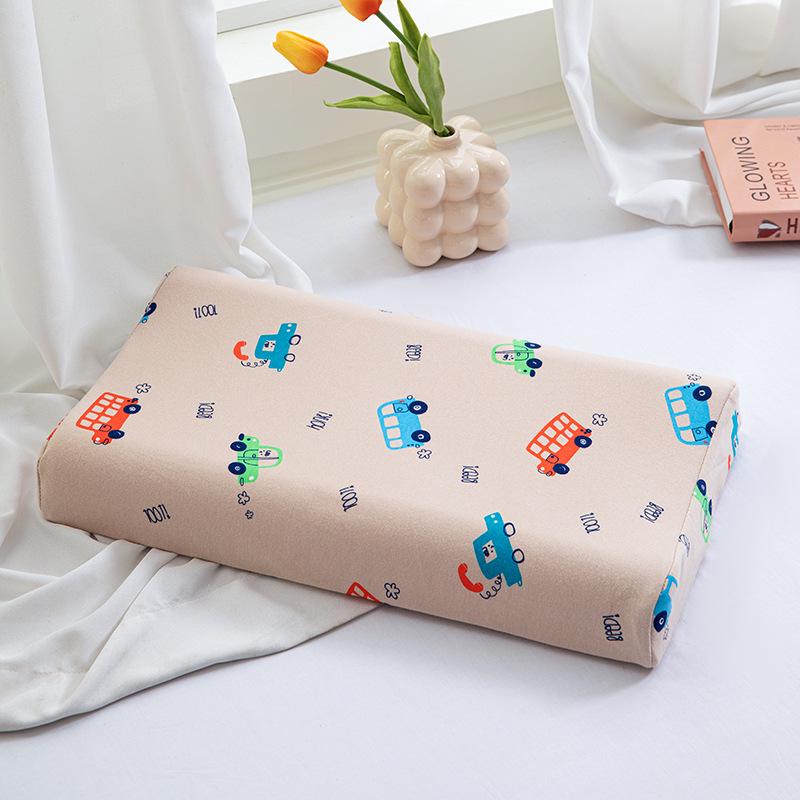 Thailand Latex Pillow Core for All Seasons – Cartoon Design with Cotton Knitted Pillowcase for Students and Babies