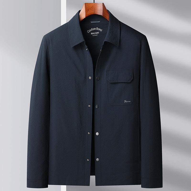 Весна и осень отворот инструментальный вариант топ, молодежный и среднего возраста легкий роскошный деловой текстурный повседневный пиджак 170 темно-синий