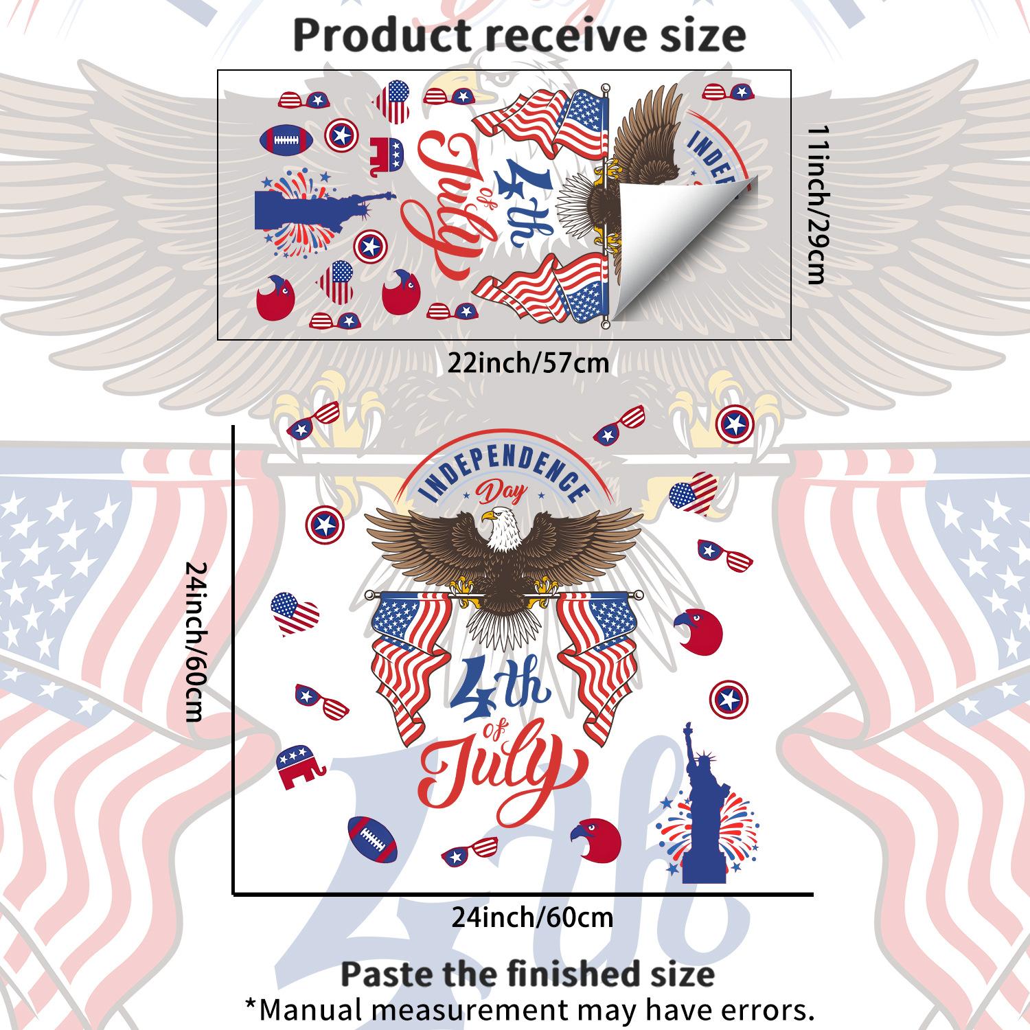 

White-headed Eagle Statue of Liberty Glass Stickers for Bedroom, Living Room, Bathroom and Windows JDT-A571