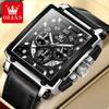 New Olevs 9919 Stone Gifts Waterproof Digital Sports Luxury Genuine Leather Strap Watches Men Wrist Men Japan Quartz Watch
