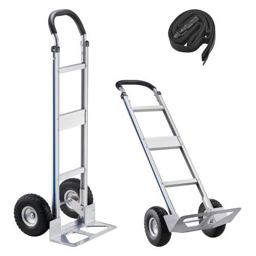 VEVOR Hand Truck, 226.9 Kg Load Capacity, Heavy-Duty Hand Truck Dolly with Non-Slip Wheels & Handle