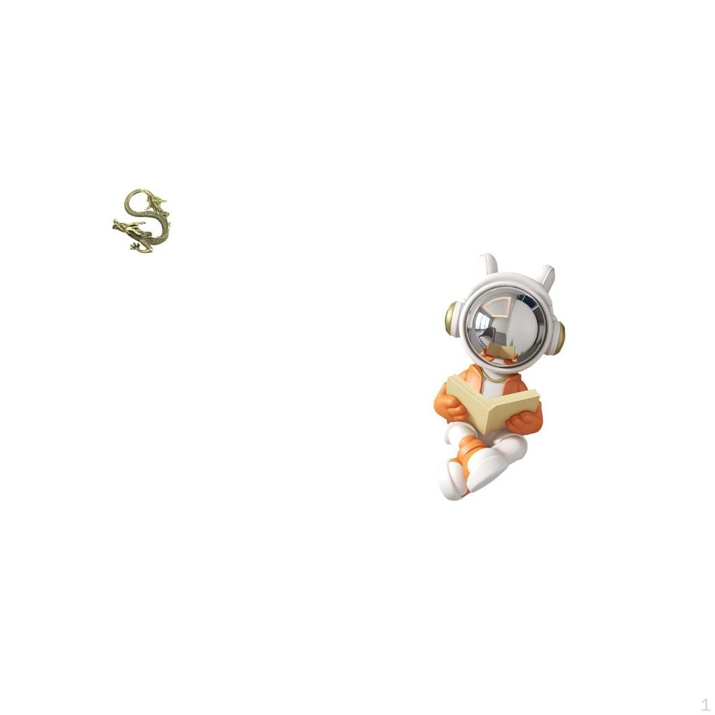 Brass Astronaut Mini Tea Pet Figurine Year Cute Space Decoration for Bedroom Home Office