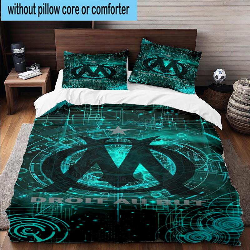3pcs Mar-seille With Pride Emblem Printed Bedding Set Duvet Cover Closure Includes 1 Duvet Cover & 2 Pillowcases Bedding Sets Home Decor Gifts