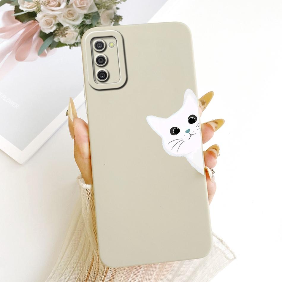 For Samsung Galaxy A03s Cute Cat Flower Cartoon Phone Case For Samsung A03S SM-A037G Shockproof Soft Silicone Covers Bumpers