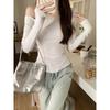 Spring Autumn Sloping Shoulders Sexy Fashion T-shirt Women Long Sleeve All-match Slim Tee Pullover Top