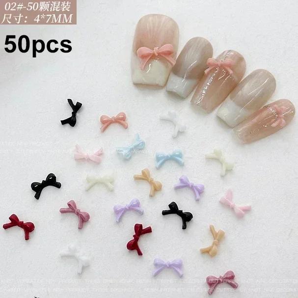 French Ribbons Colorful Resin Cute Bowknot Charm Leopard Print Bow Tie Nail Art Decorations Manicure Tools Accessories Wholesale