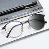 Men Women Metal Round Prescription Eyeglasses Myopia Lens Shade Goggles 0 To -6 0 Diopter