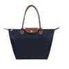 Classic Solid Color Lady Oxford Cloth Shopping Bag Nylon Shoulder Handbag Foldable Storage Bag