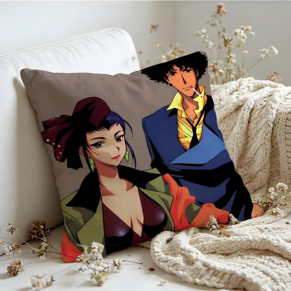 Cushion Cover Linen SkinFriendly Soft Decorative Case For Sofa Home Decor Cowboy Bebop Pillow cover