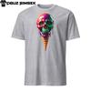Chill Reaper Tee: Melting Skull Ice Scream Cream Graphic T-Shirt Halloween Tee
