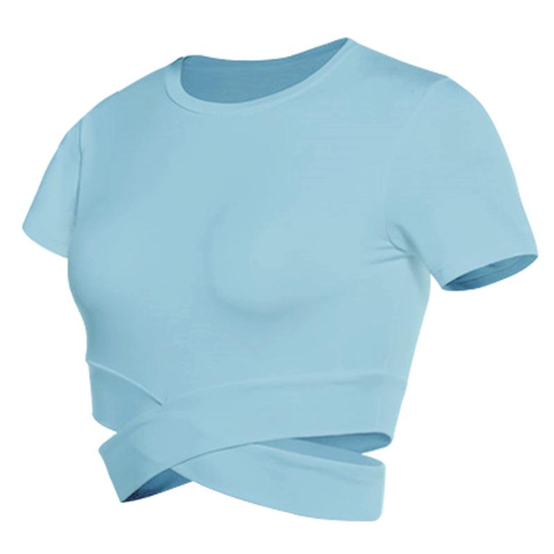 Women's Slim-Fit Quick-Dry Breathable Cropped Yoga Fitness T-Shirt (Style WA56)