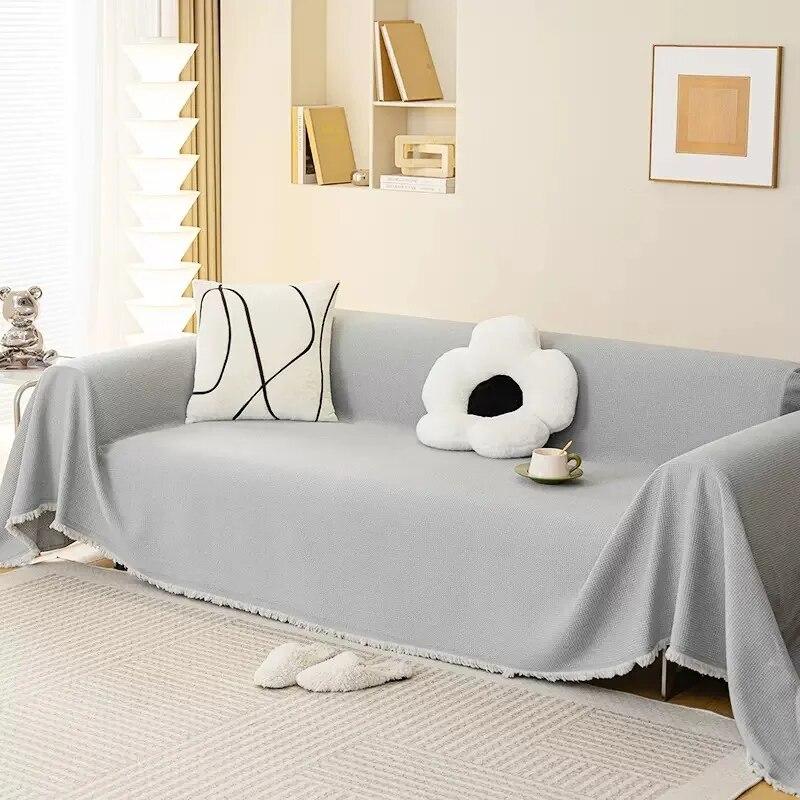 

Сплошной цвет, мягкий чехол для дивана для гостиной, нескользящий однотонный толстый коврик для диванной подушки, простой стиль, плюшевое полотенце для дивана, домашний декор для дивана 180x130cm