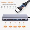 4K HDMI Type-C Docking Station: Gigabit Ethernet & Multi-Function USB Expansion for Tablets, Phones, Computers