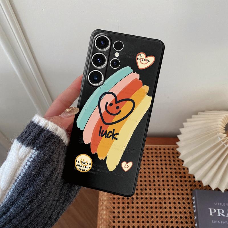 Graffiti Emoticons Patterned Soft Silicone Black Case For Xiaomi Redmi Note 13 Pro 13C Samsung A55 A35 S24 iPhone Camera Protective Shockproof Cover