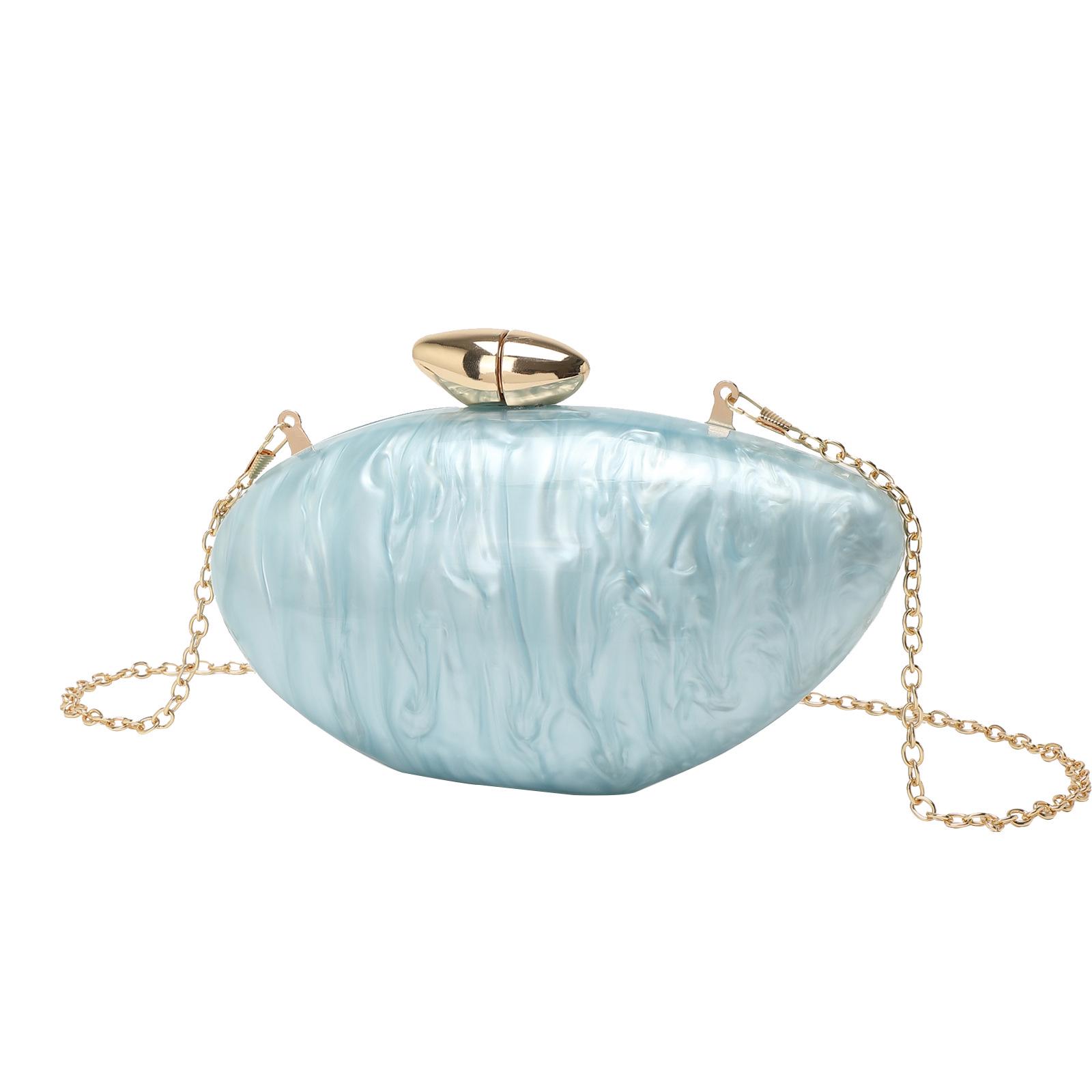 

2024 Женский акриловый овальный клатч через плечо с цепочкой