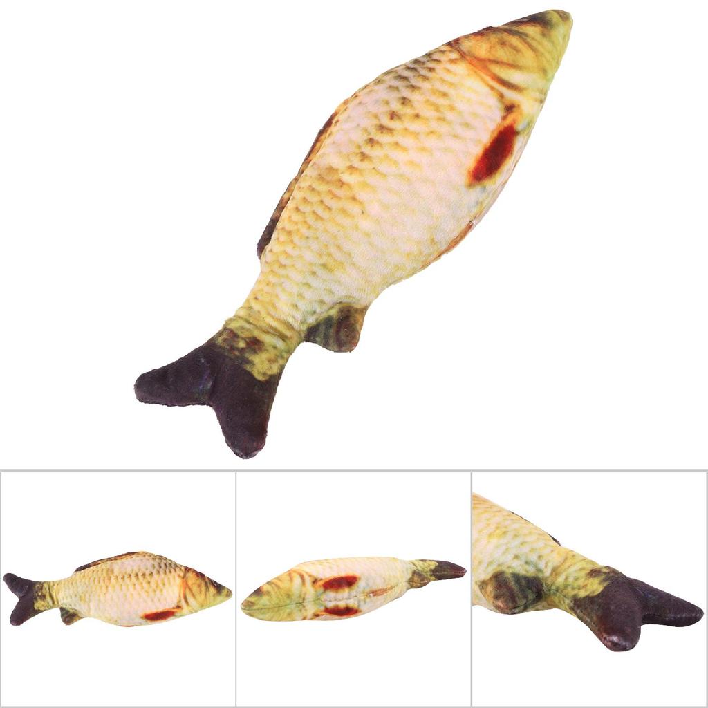 Funny Soft Pet Kitten Cat Mint Stuffed Simulation Playing Toy Fish Shape Plush Toys New 20CM