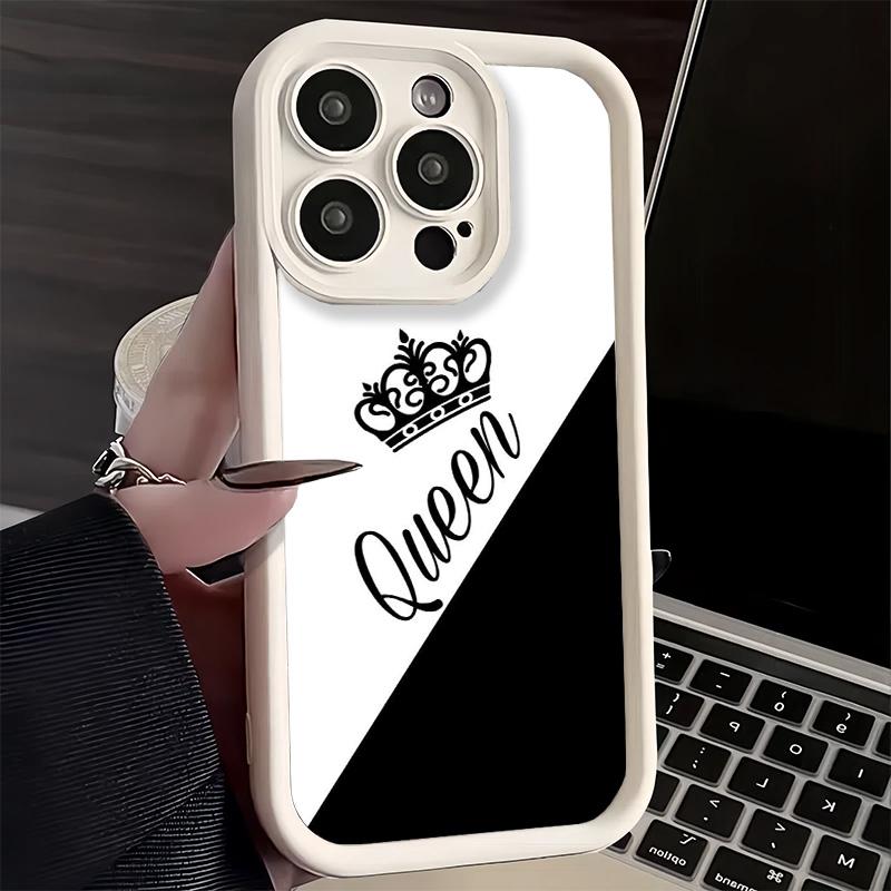 Phone Case for iPhone 17 Air 16E 15 16 Pro Max Queen King Couple Theme Cover 14 Plus 13 12 Mini Soft Shell Silicone Fundas