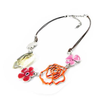 [I5319] - Designer Necklace 'Vahiné' Orange Pink