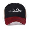 Men Mountain ECG Graphic baseball cap Casual for Hiking Camping Breathable adjustable hats mesh Snapback Caps summer sport hat