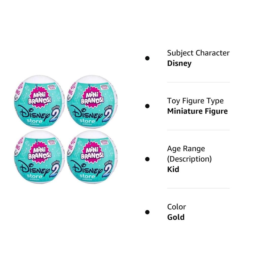 5 Surprise Mini Brands Disney Store Exclusive Series 1 Capsule Toy Collection Series (4 Capsules, 2)
