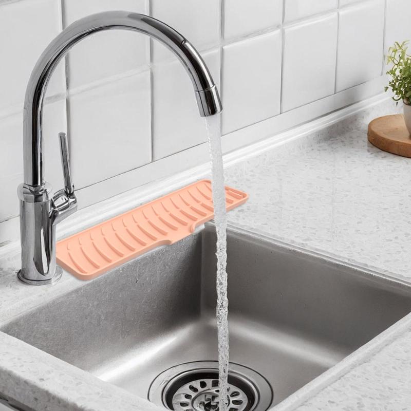 Multifunction  Silicone Faucet Mat Not  Slip Drainages Mat Kitchen Faucet Mat Kitchen Sink Accessory Large for Kitchen Sink