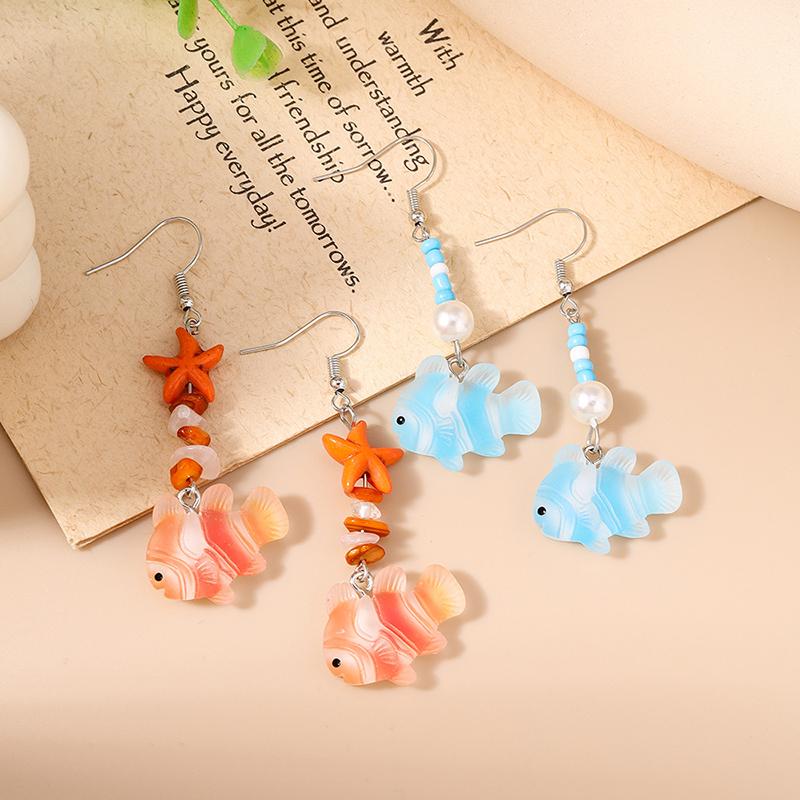 2025 New Clownfish Starfish Pendent Earrings for Women Bohemia Handmade Beads Beach Earrings Delicate Summer Jewelry Gifts