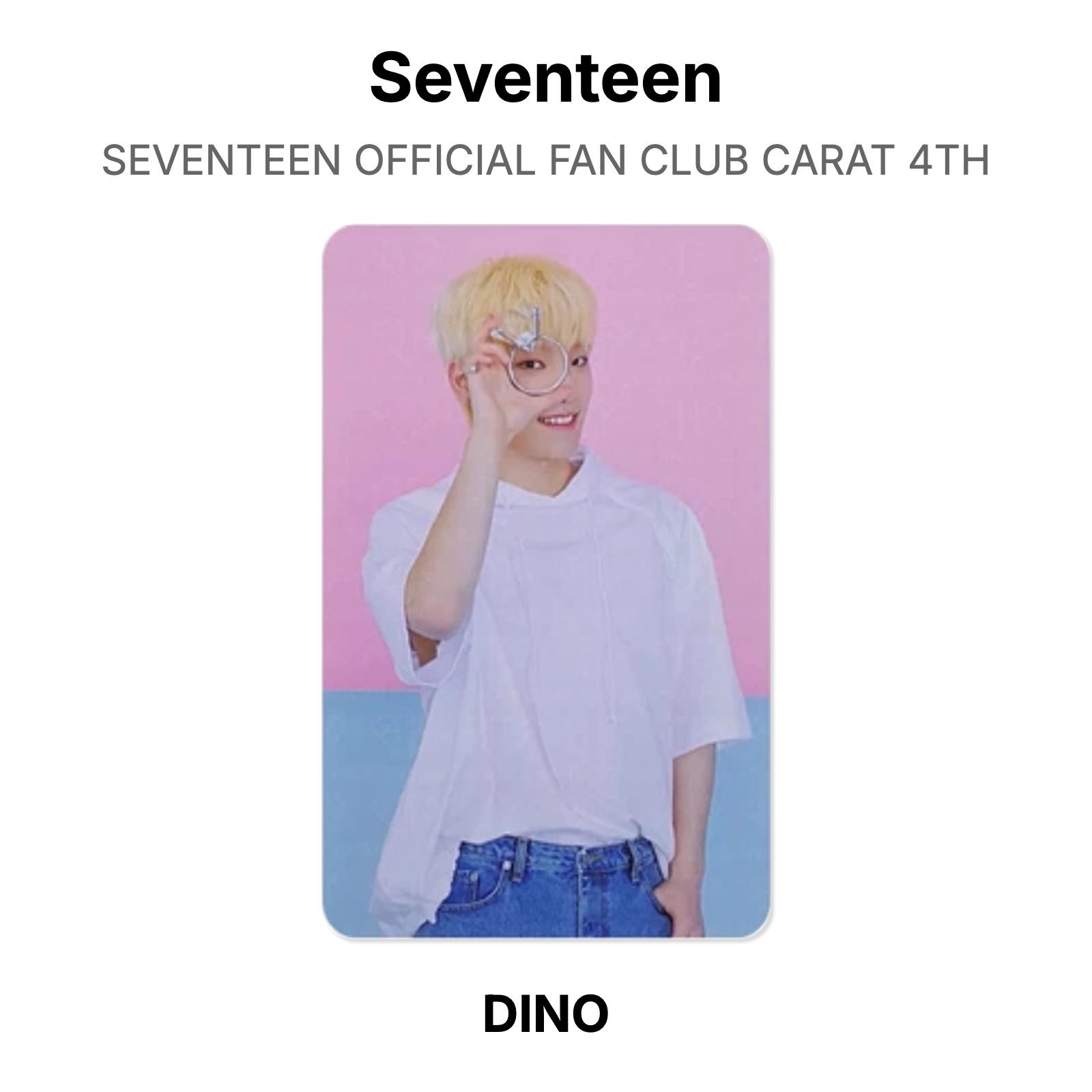 Seventeen SEVENTEEN OFFICIAL FAN CLUB CARAT 4TH Official Photocard DINO