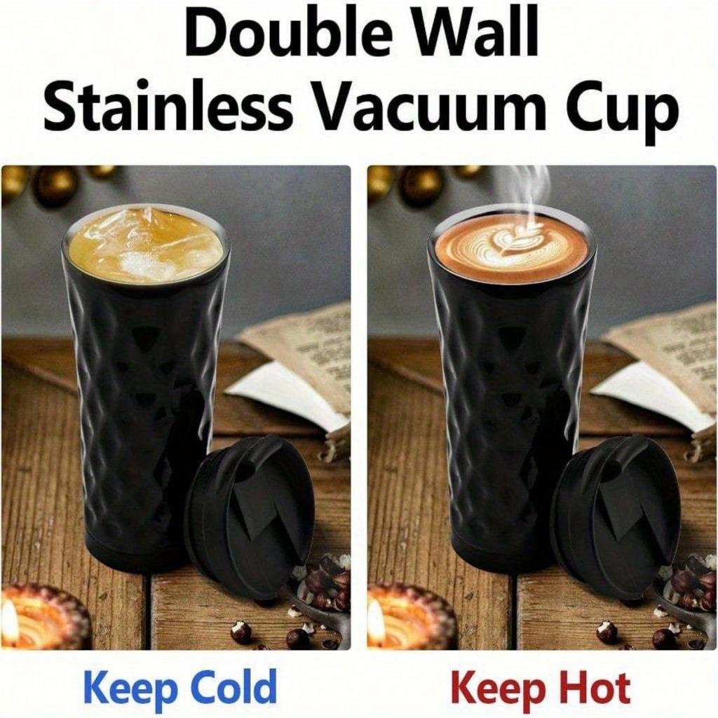 Insulated Coffee Mug 17oz, Leak Proof Coffee Cups with Lid, Thermal Coffee Cups Stainless Steel Reusable Coffee Mug Keep Cold and Hot Travel Mug