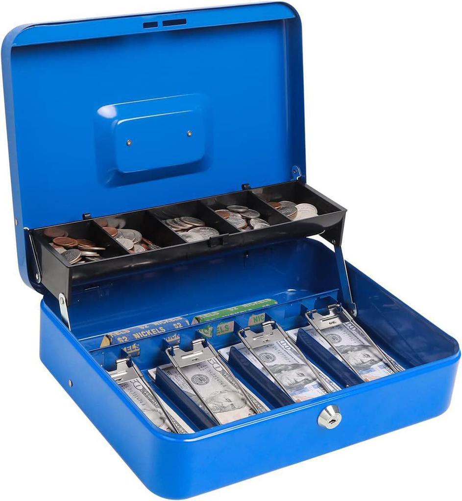 Portable Fireproof Lockable Safe: Small Password-Protected Metal Box for Money and Valuables